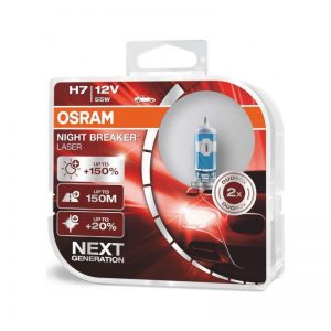 OSRAM lemputės H7 12V 55W +150% Night Breaker Laser