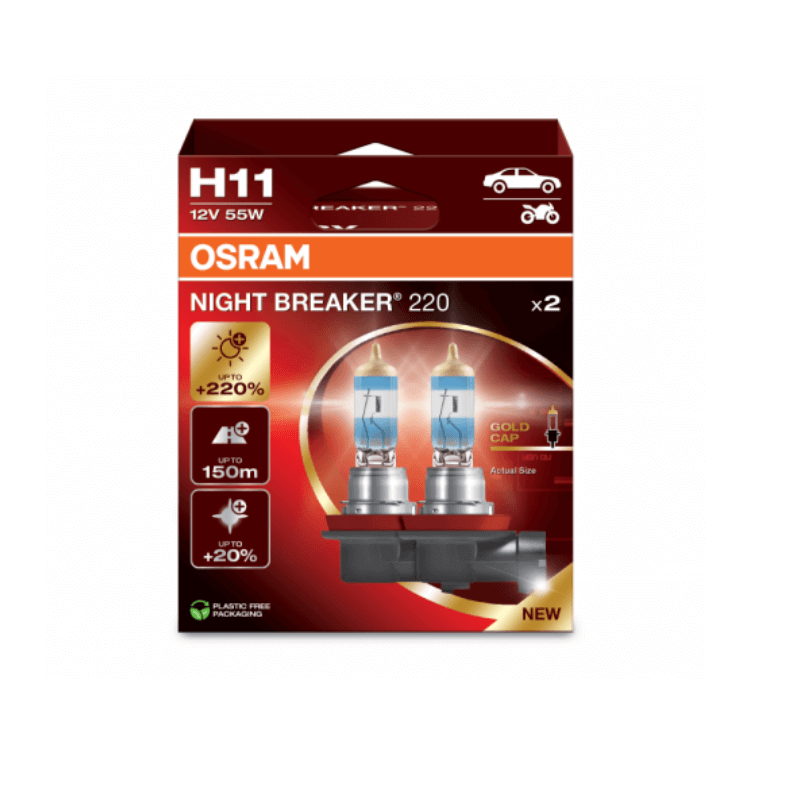 OSRAM LEMPUTĖS H11 55W 12V +150% NIGHT BREAKER LASER