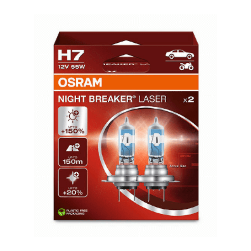 OSRAM lemputės H7 55W 12V NIGHT BREAKER LASER +150%
