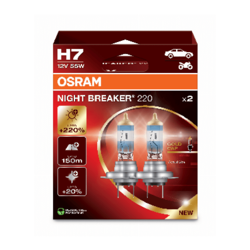 OSRAM lemputės H7 HCB 55W 12V +220% OSRAM lemputės H7 HCB 55W 12V +220%